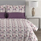 MYTRIDENT Mauve White Floral Cotton 144 TC Queen Bedsheet With 2 Pillow Covers - Swadesiicart