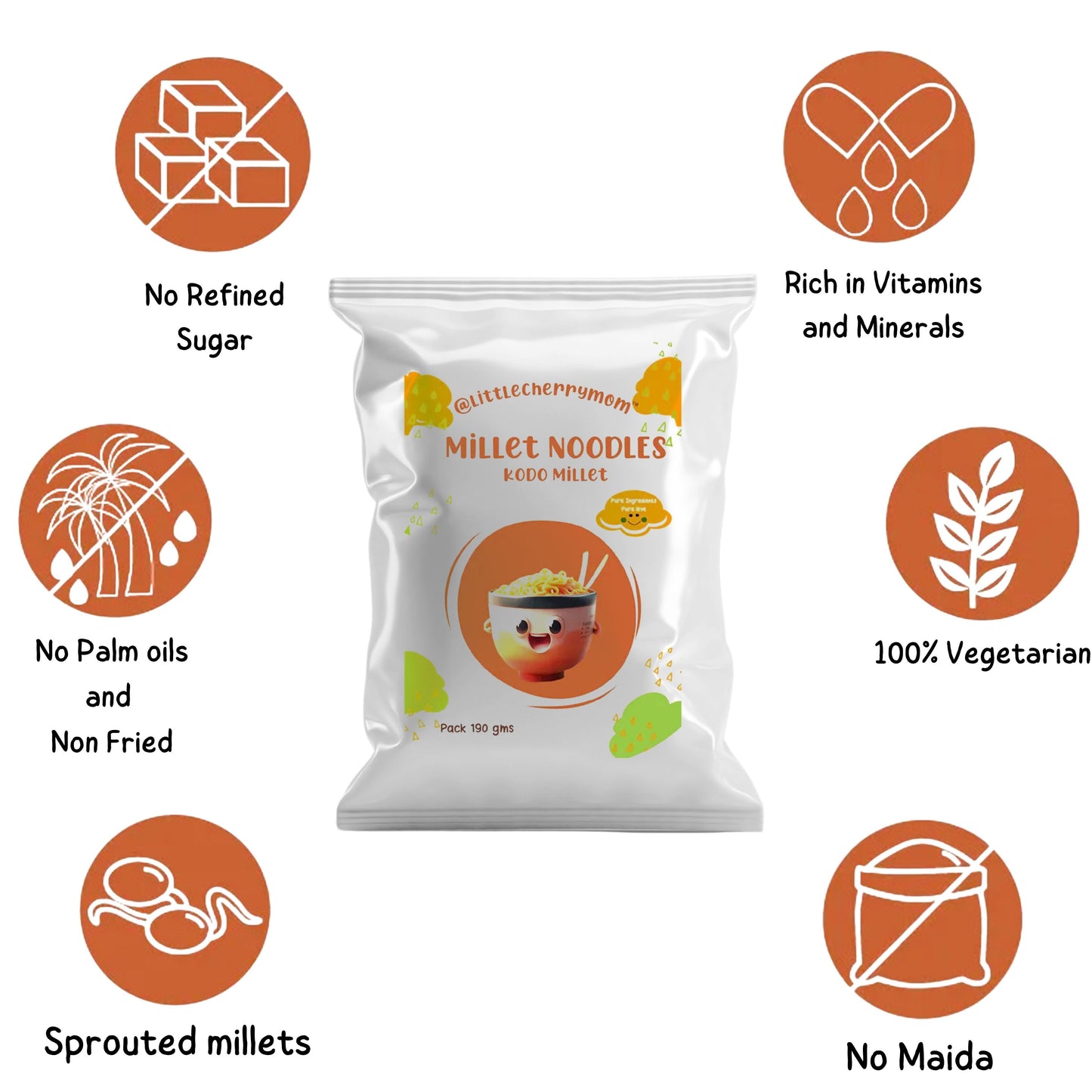 Littlecherrymom Kodo Millet Instant Noodles | Swadesiicart