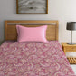 MYTRIDENT Maroon & White Ethnic Motifs Cotton 120 TC Single Bedsheet With 1 Pillow Cover - Swadesiicart