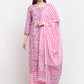 Kalini Women Pink Paisley Printed Pure Cotton Kurta with Sharara & With Dupatta | Swadesiicart