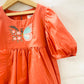 ArthLife Orange Butterfly Embroidered Dress