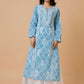 HOUSE OF KARI Ethnic Motifs Printed Cotton Panelled Chikankari Kurta | Swadesiicart