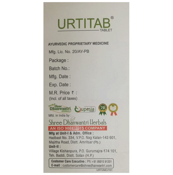 SDH Naturals Urtitab Tablet | Swadesiicart