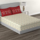 MYTRIDENT Beige Green Floral Cotton 144 TC Queen Bedsheet With 2 Pillow Covers - Swadesiicart