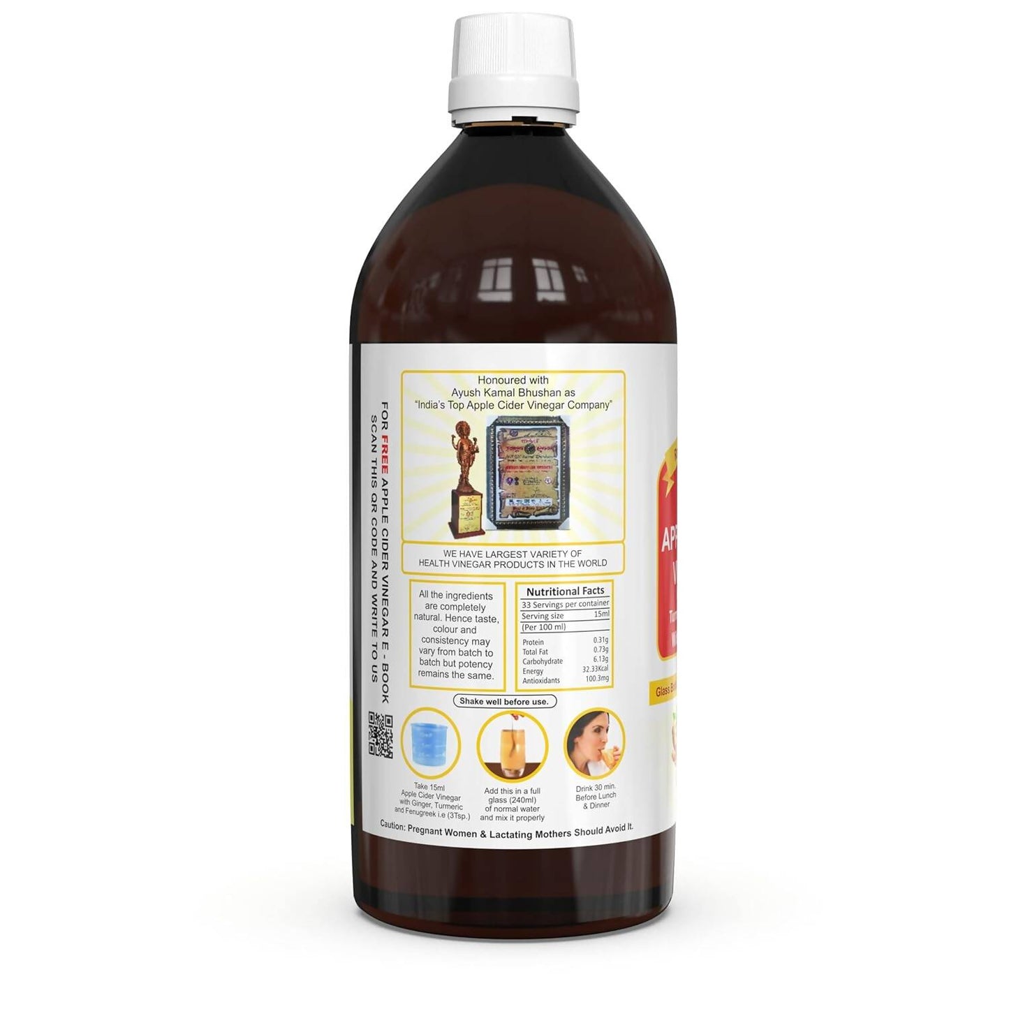 Dr. Patkar's - Apple Cider Vinegar with Ginger, Turmeric & Fenugreek - Swadesiicart