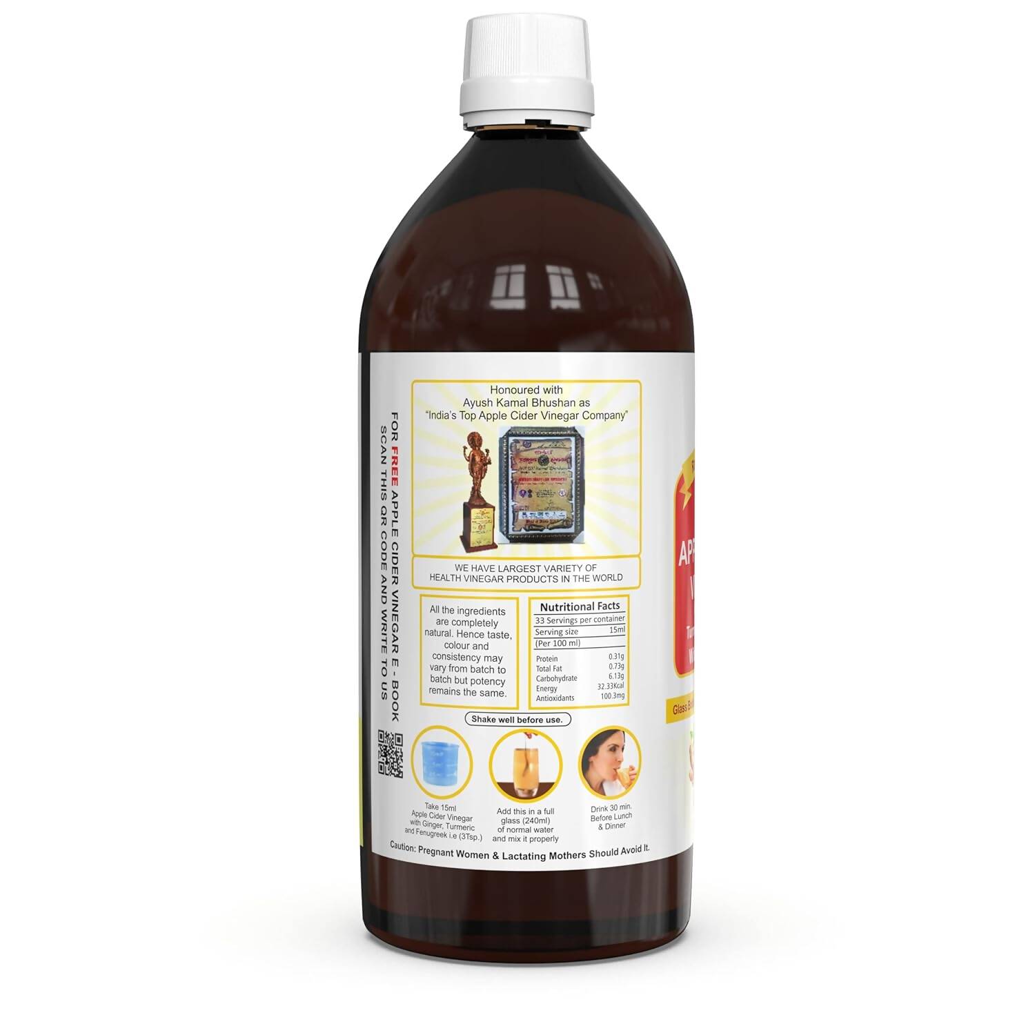 Dr. Patkar's - Apple Cider Vinegar with Ginger, Turmeric & Fenugreek - Swadesiicart