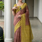 Vishnu Weaves Women's Pista Soft Tussar Silk Printed Saree with Blouse - Swadesiicart