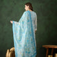 Blue Crystal Organza schiffli embroidery Kurta With Trouser & Dupatta - Bhumi