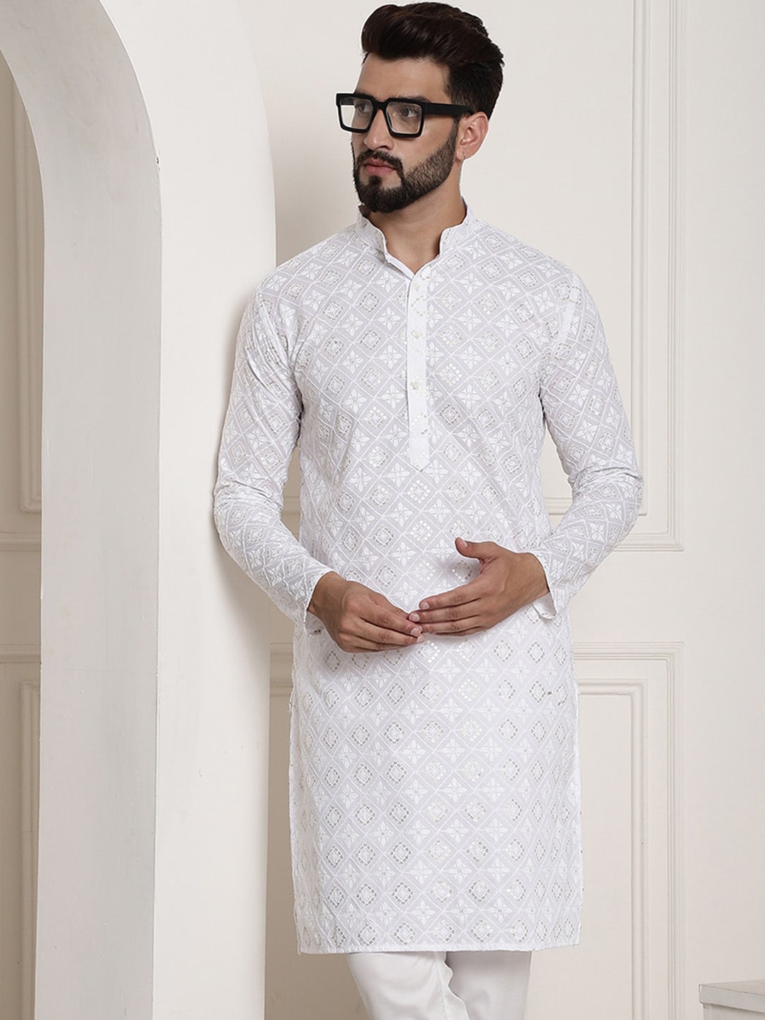 Sojanya Printed Chikankari Kurta | Swadesiicart