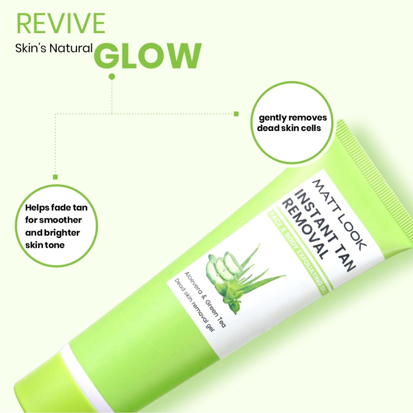 Matt Look Instant Tan Removal With Aloevera & Green Tea - Swadesiicart
