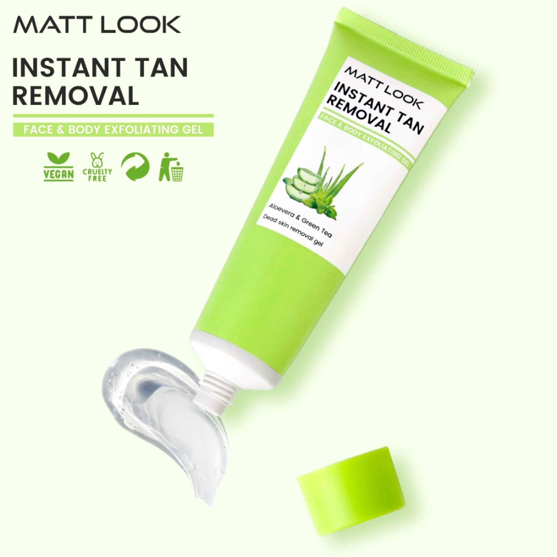 Matt Look Instant Tan Removal With Aloevera & Green Tea - Swadesiicart
