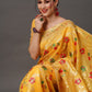 Mitera Floral Organza Banarasi Zari Saree With Blouse Piece | Swadesiicart