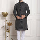 Sojanya Ethnic Motifs Woven Design Embroidered Straight Kurta & Churidar With Nehru Jacket | Swadesiicart