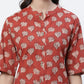 Biba Women Red Ethnic Motifs Printed Kurta - Swadesiicart