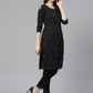 ADA Women Black & Pink Chikankari Embroidered Sustainable Handloom Kurta with Trousers | Swadesiicart