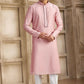 Raivat Ethnic Banarasi Art Silk Mirror Work Kurta Pajama In Dark Pink Colour | Swadesiicart