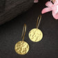 NVR Women Gold-Polished Fish Hook Circle Drop Earrings - Swadesiicart