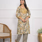 Festive Wear Ethnic Cream chanderi Stitched Suit With Dupatta - Anbazaar - Swadesiicart