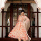 Vaasva Women Cream Organza Floral Print & Embroidered Anarkali Kurta, Pant & Dupatta set | Swadesiicart