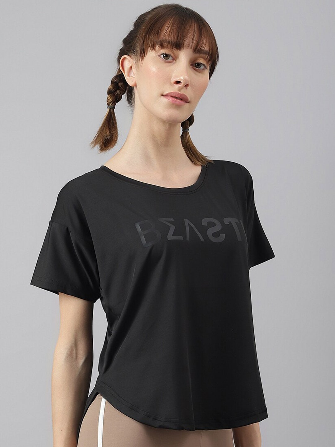 MKH Typography Printed Drop-Shoulder Sleeves Dri-FIT Sports T-shirt - Swadesiicart