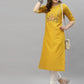 Kalini Women Yellow Floral Embroidered Thread Work Kurta | Swadesiicart