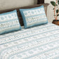 JAIPUR FABRIC Blue Ethnic Motifs Cotton 250 TC Super King Bedsheet With 2 Pillow Covers | Swadesiicart
