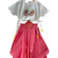 ArthLife Pink White Cycle Embroidered Co-Ord Set - Swadesiicart