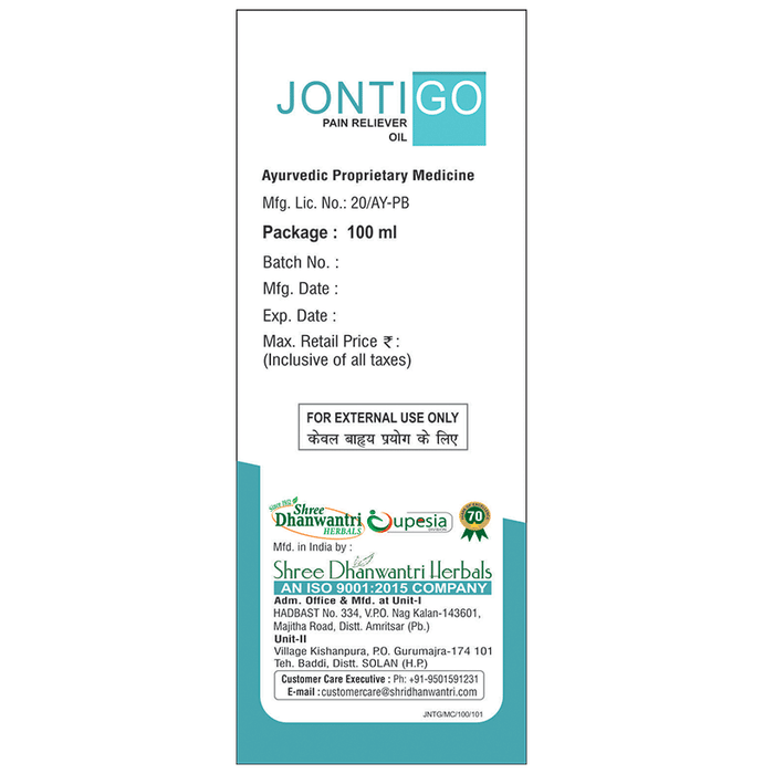 SDH Naturals Jonti Go Pain Reliever Oil | Swadesiicart