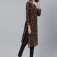 ADA Women Black & Mustard Yellow Chikankari Embroidered Sustainable Kurta with Trousers | Swadesiicart