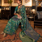 Mitera Teal & Gold-Toned Woven Design Zari Silk Blend Banarasi Saree | Swadesiicart
