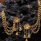 Shining Diva Gold-Polished Taselled Classic Jhumkas | Swadesiicart