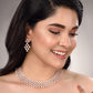 Saraf RS Jewellery White Rose Gold-Polished AD Studded Necklace Jewellery Set - Swadesiicart