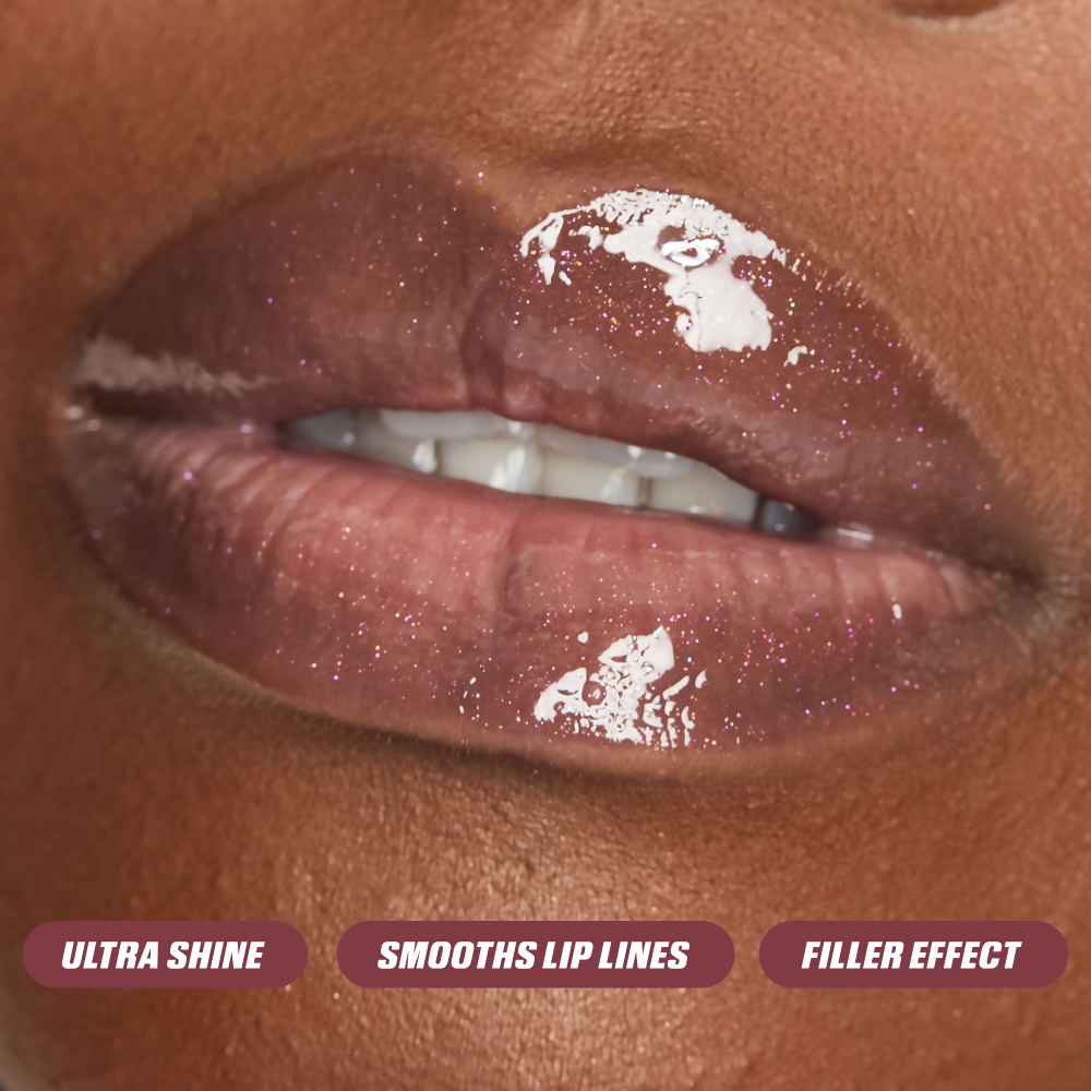 Huda Beauty Icy Nude Faux Filler Lip Gloss - She Fire | Swadesiicart