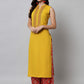 Kalini Women Yellow Ethnic Motifs Yoke Design Kurta - Swadesiicart