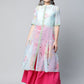 Ahalyaa Women Sea Green Floral Printed Top With Kurta | Swadesiicart
