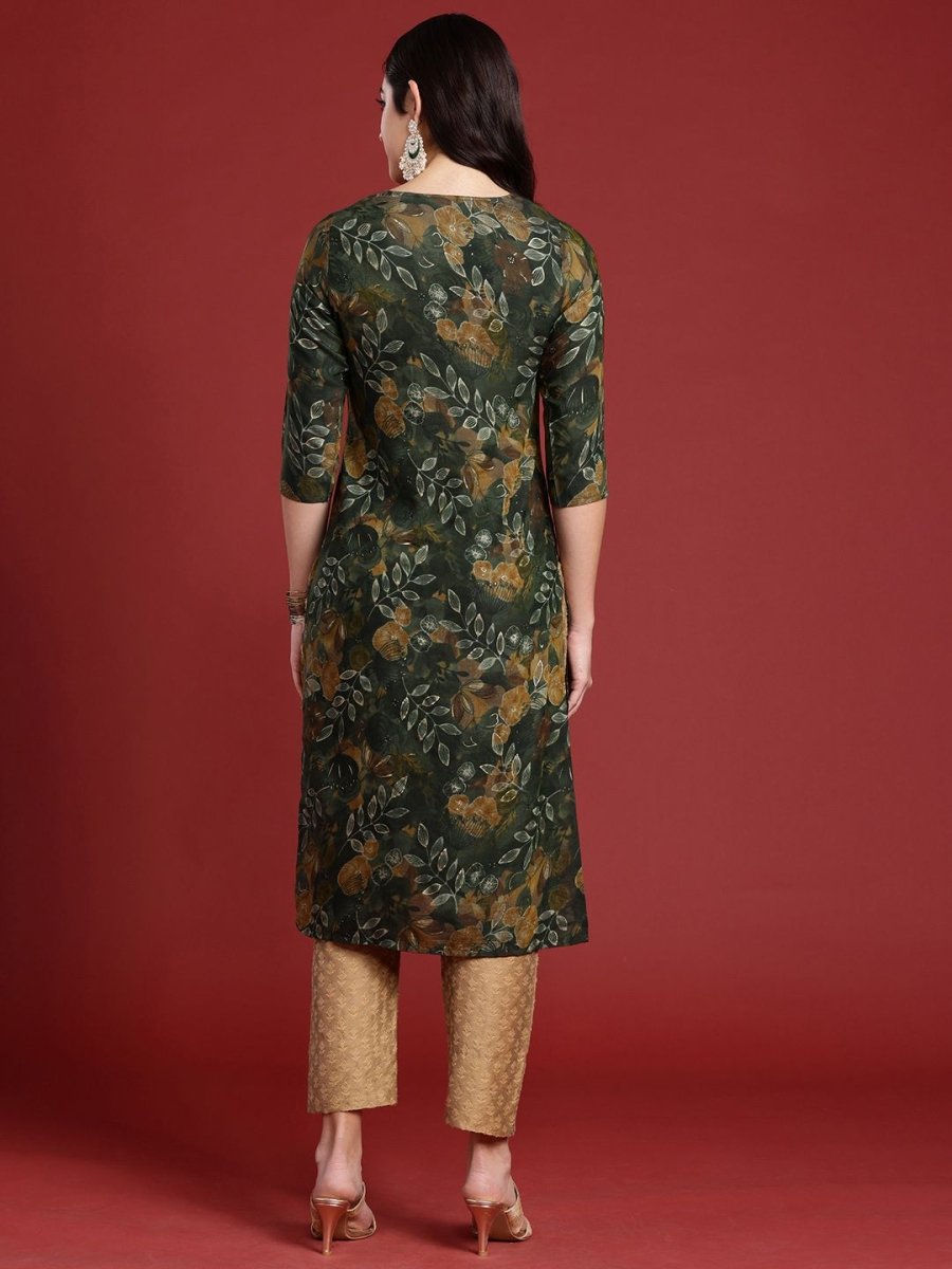 Anouk Women Floral Printed Thread Work Kurta - Swadesiicart