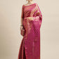 Saree Mall Pink & Gold-Toned Woven Design Zari Silk Blend Banarasi Saree | Swadesiicart