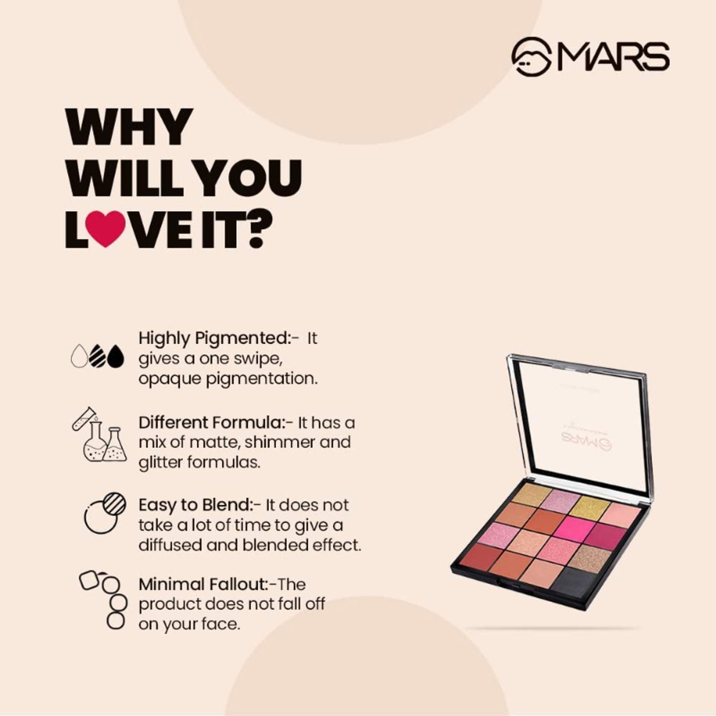 MARS Cosmetics Mesmereyes Eyeshadow Palette - 2 - Swadesiicart