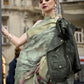 Lovely Pista Green Polly Brasso Designer Saree - Emponline | Swadesiicart