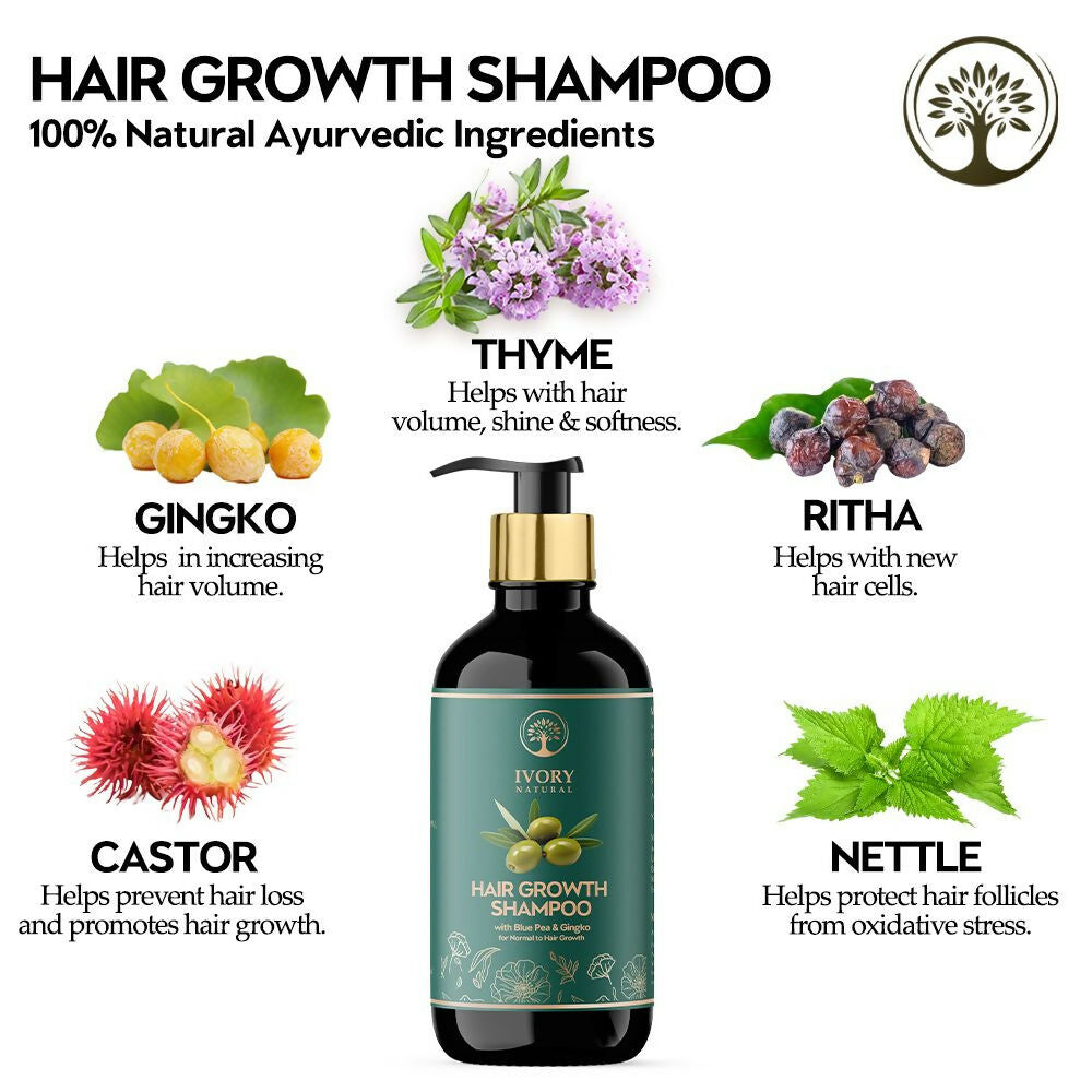 Ivory Natural Hair Shampoo For Growth - Hair Wellness & Nourishment For Both Men And Women | Swadesiicart