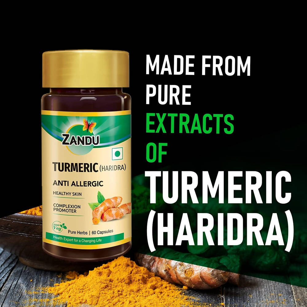 Zandu Turmeric (Haridra) Anti Allergic Capsules | Swadesiicart