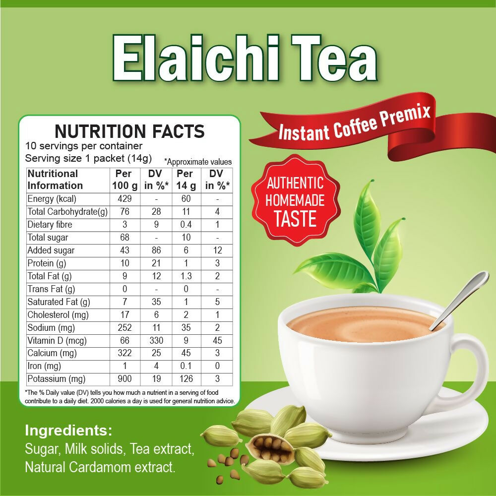 Naivedyam Elaichi Instant Tea Premix Powder Sachets | Swadesiicart