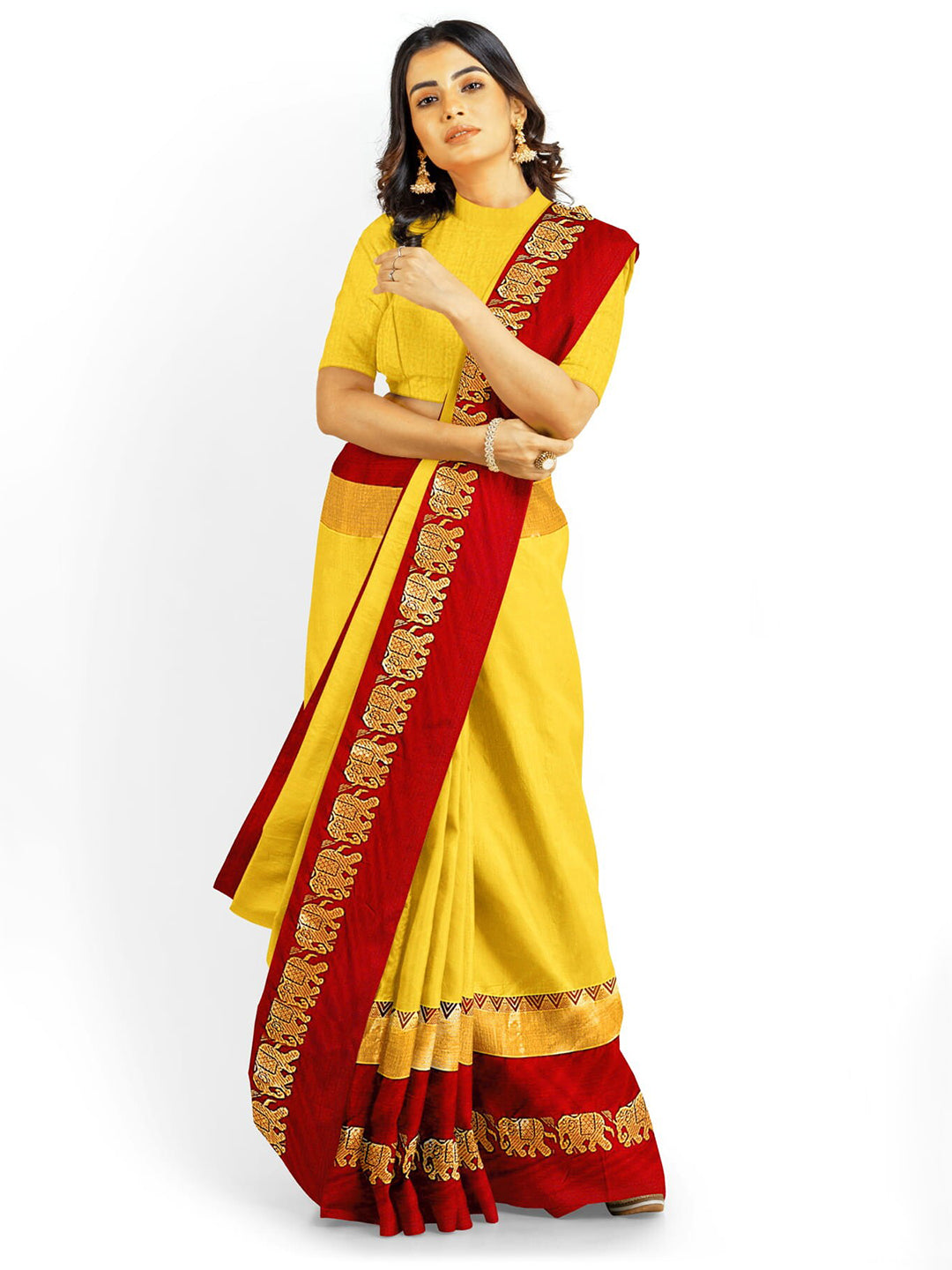 Kalini Zari Silk Cotton Banarasi Saree | Swadesiicart