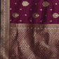 Anouk Purple & Gold-Toned Ethnic Motifs Zari Banarasi Saree | Swadesiicart