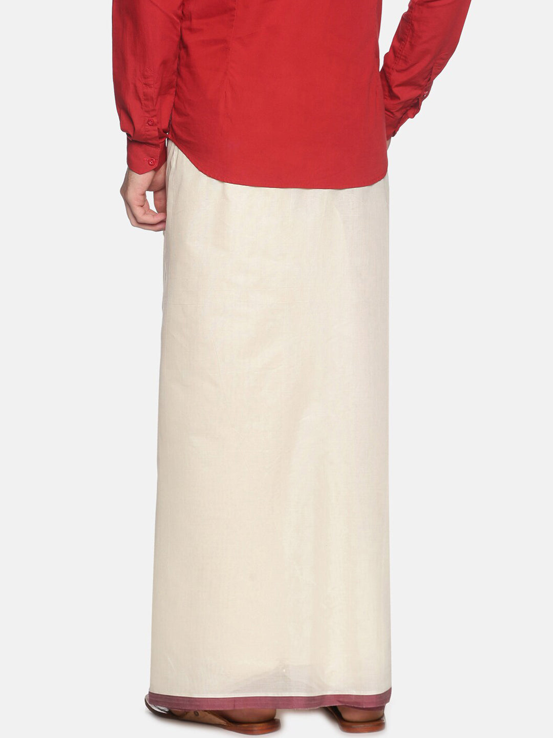 Sethukrishna Men Off White Traditional Kerala Double Mundu | Swadesiicart