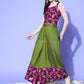 InWeave Women's Wine Brocade Strappy Top W Olive Wine Brocade Palazzo Set - Swadesiicart