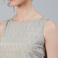 Aks Floral Embroidered Thread Work Sleeveless Kurta With Palazzos