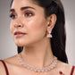 Saraf RS Jewellery Rose Gold-Polished & White AD & CZ-Studded Contemporary Jewellery Set - Swadesiicart