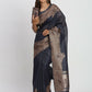 Shree Shyam Fashion Linen Cotton Navy Blue Saree
