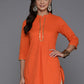Ahalyaa Women's Traditional Wear Tunic - Orange | Swadesiicart